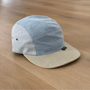 DQM Dave’s Quality Meats Blue and Beige Cap with Striped Detail